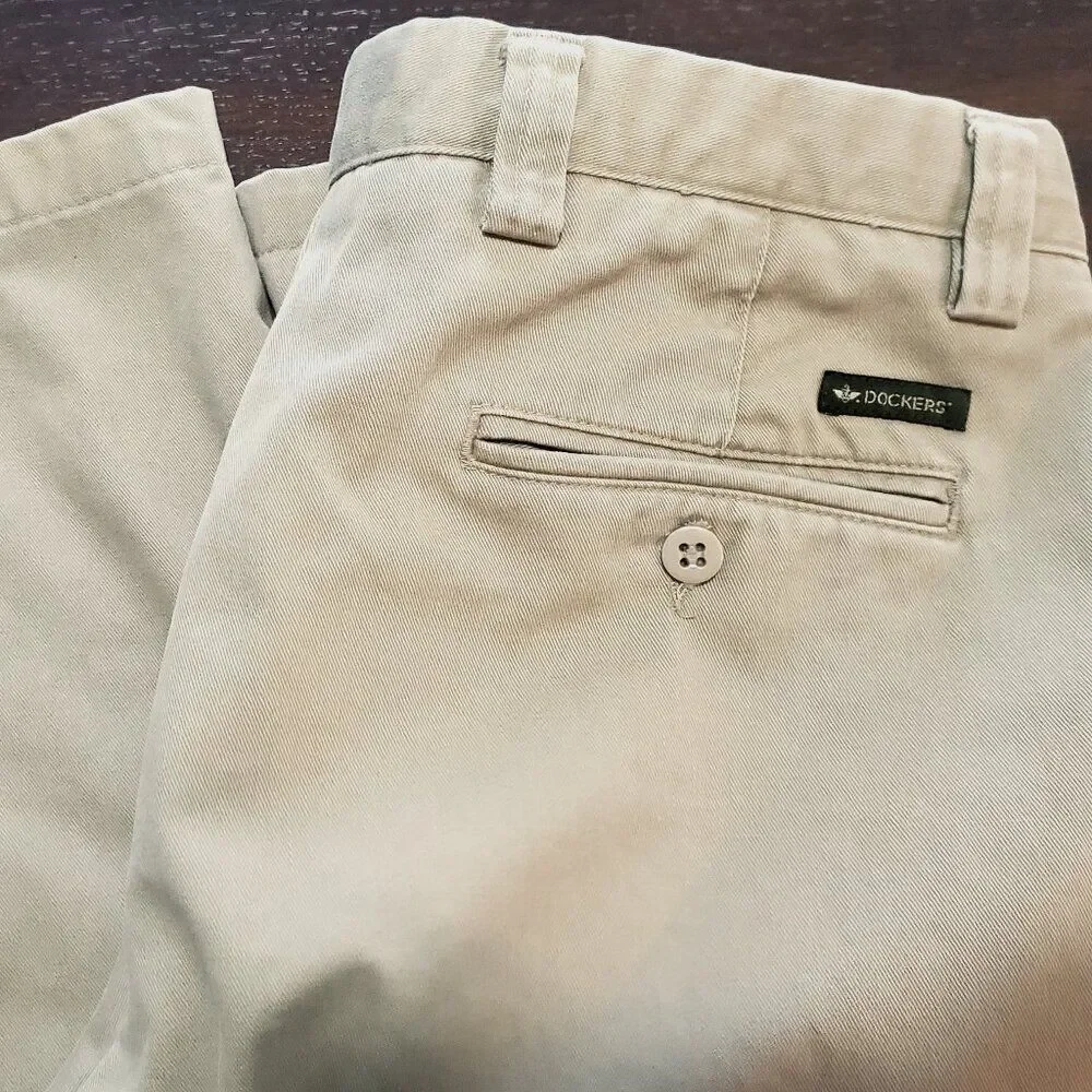 Vintage Dockers 100% Cotton Flat Front Chino Pants 36x34